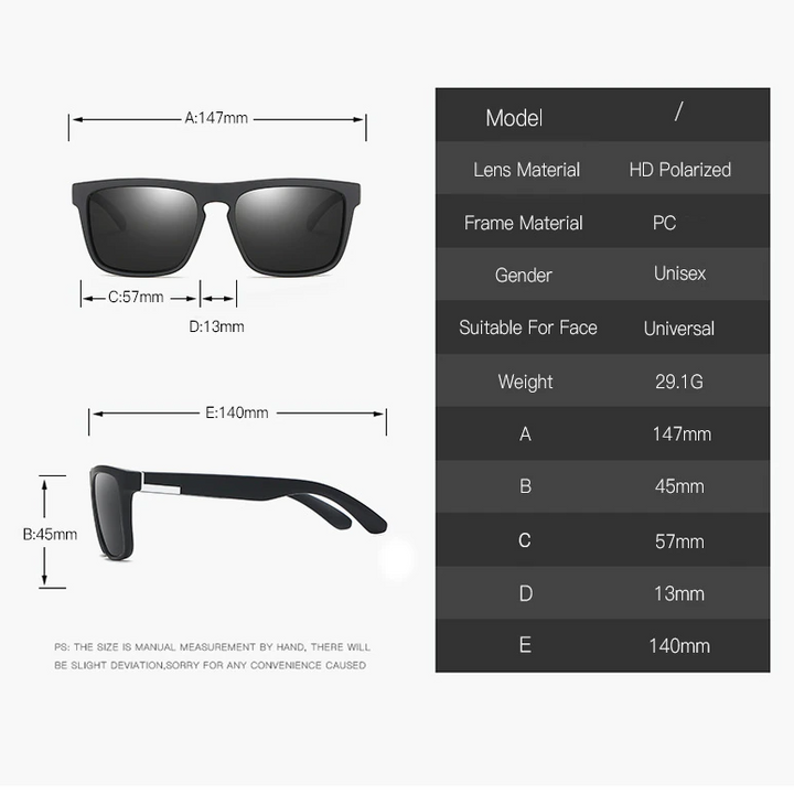 Square Polarized Sunglasses For Men Women Outdoor Sports Driving Glasses Golfing