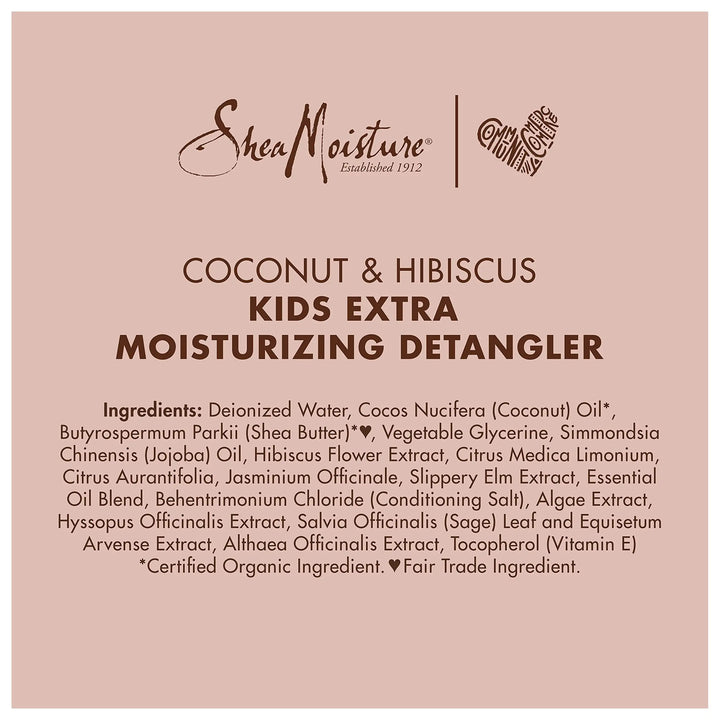 Sheamoisture Kids Extra Moisturizing Detangler for Curly Hair Coconut and Hibiscus Kids Detangler with Shea Butter 8 oz 8 Fl Oz (Pack of 1)