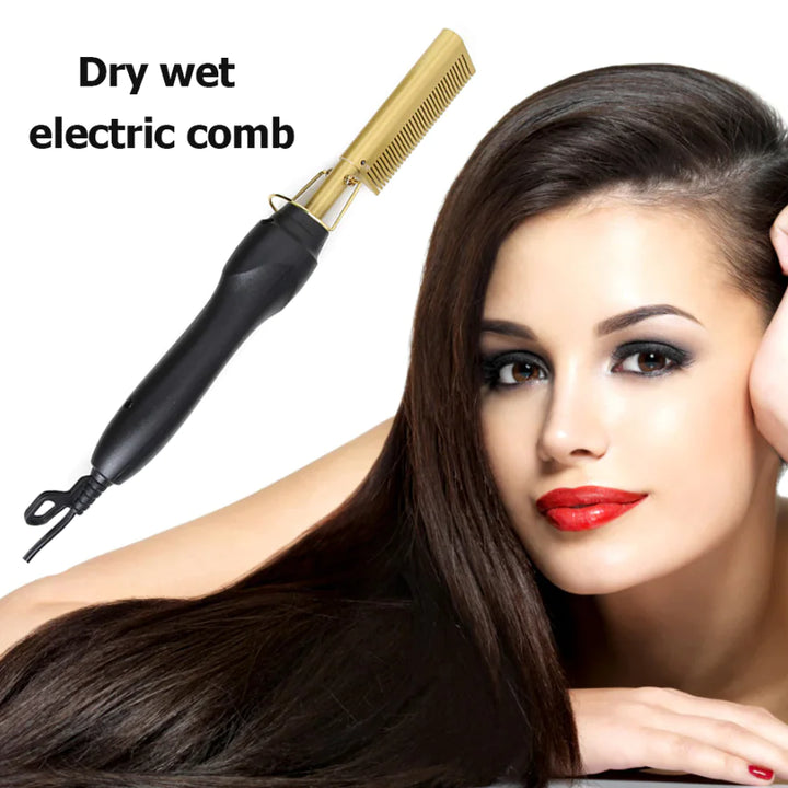 Hair Straightener Comb Pro Electric Beard Straightening Comb Heat Hot Comb Press