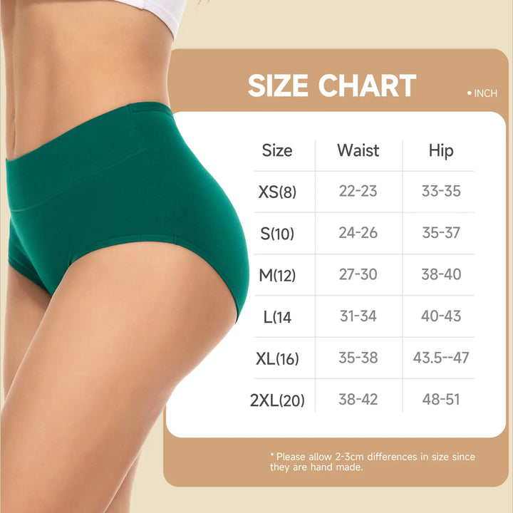 PULIOU Period Underwear for Women Heavy Flow High Waisted Menstrual Panties Teens Cotton Postpartum Hipster 3 Pack Black Darkblue Winered Darkgreen Medium