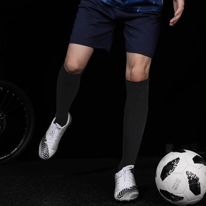 GRAPMKTG 3 Pack Soccer Baseball Softball Socks for Youth Women and Men Knee High Football Socks for Boys Girls X-Small Black