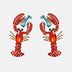 Lobster Shape Glass Stone Dangle Earrings