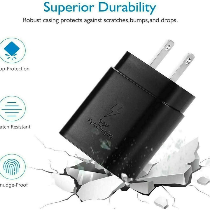 25W Type USB-C Super Fast Wall Charger +6FT Cable For Samsung Galaxy S20 S21 S22
