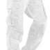 HUNGSON Mens Cargo Pants Casual Hiking Pants Joggers Athletic Pants Cotton Loose Straight Sweatpants for Men 28 White
