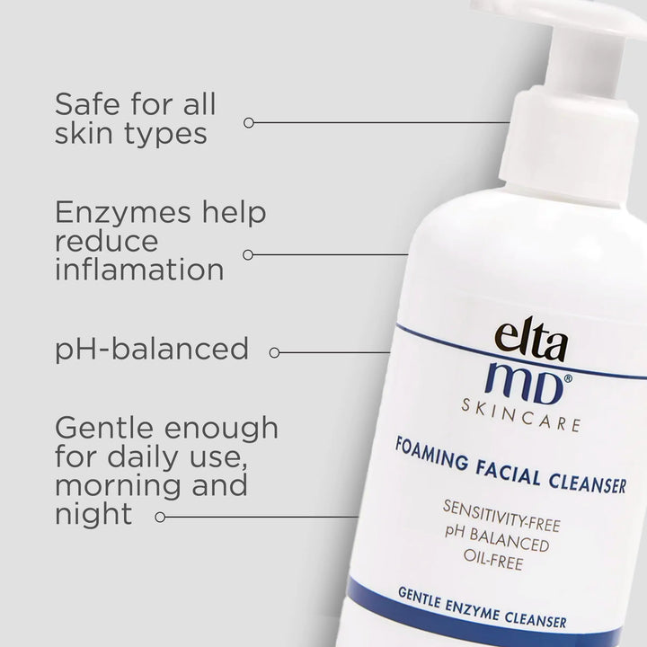 EltaMD Foaming Facial Cleanser, Gentle Foaming Face Wash and Makeup Remover, Oil Free Face Wash Cucumber 7 Fl Oz (Pack of 1)