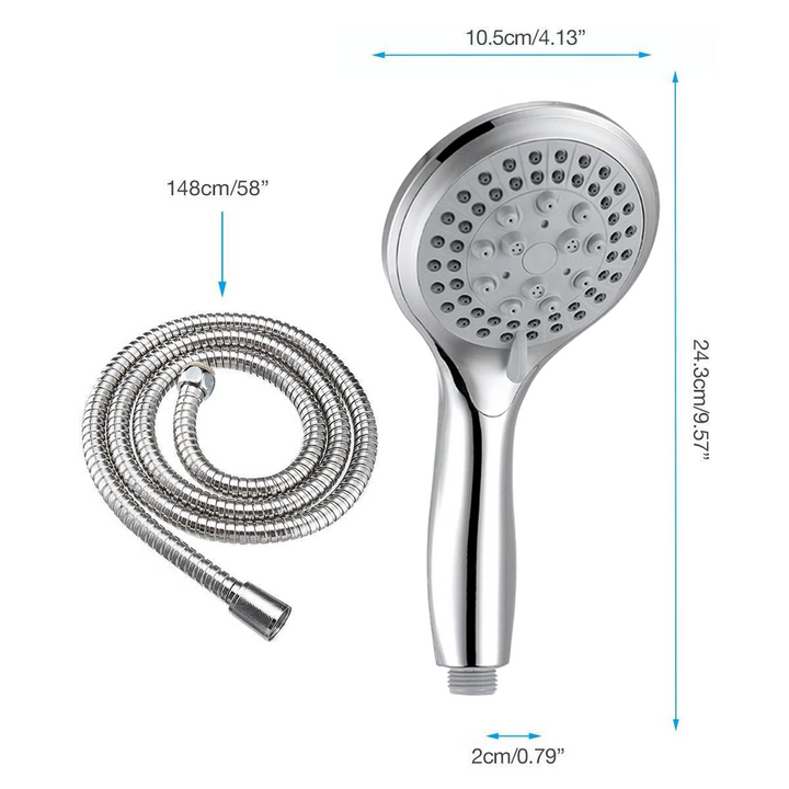 High Pressure Shower Head 5 Settings Handheld Shower Heads Spray With 5 FT Hose