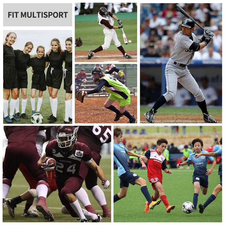 GRAPMKTG 3 Pack Soccer Baseball Softball Socks for Youth Women and Men Knee High Football Socks for Boys Girls X-Small Black