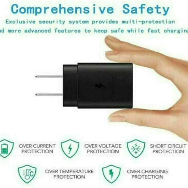 25W Type USB-C Super Fast Wall Charger +6FT Cable For Samsung Galaxy S20 S21 S22