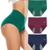 PULIOU Period Underwear for Women Heavy Flow High Waisted Menstrual Panties Teens Cotton Postpartum Hipster 3 Pack Black Darkblue Winered Darkgreen Medium